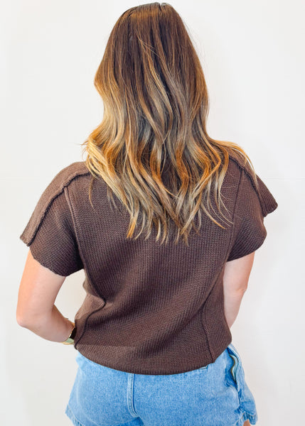 Carys Sweater Top in Cocoa