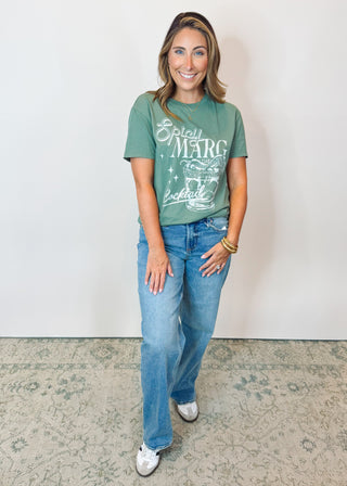 Spicy Marg Boyfriend Tee - Hunter Green