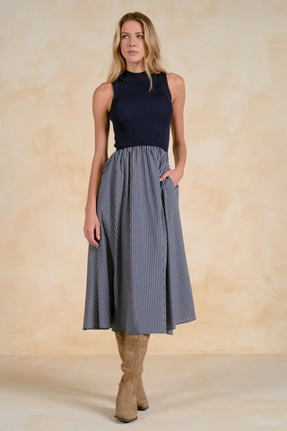 Sleeveless Mock Neck Maxi Dress