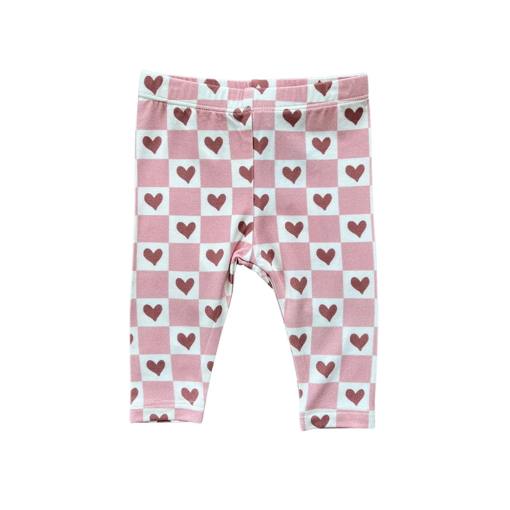 Checkered Hearts Basic Leggings