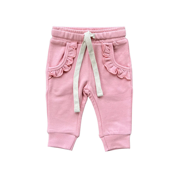 Ruffle Joggers Mellow Rose