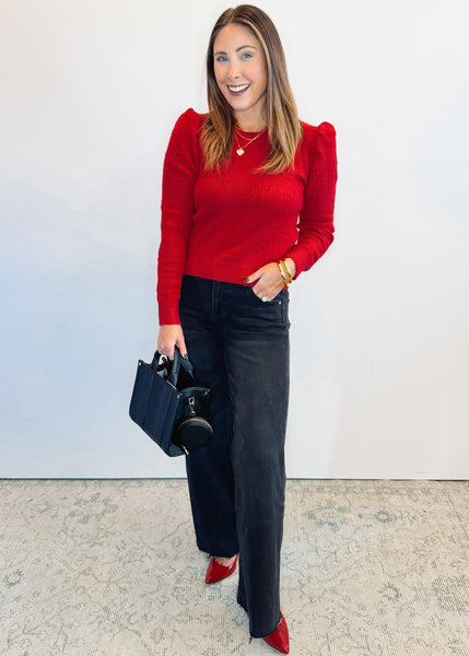 Ella Knitted Sweater - Red