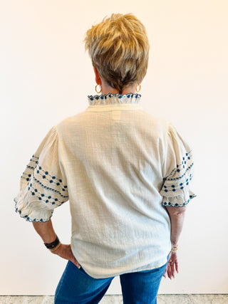 Rows of Embroidery Top