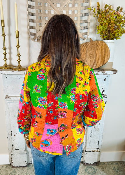 Kantha Stitch Patchwork Blazer