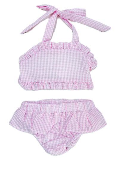 2 Pc Swimsuit- Pink Gingham