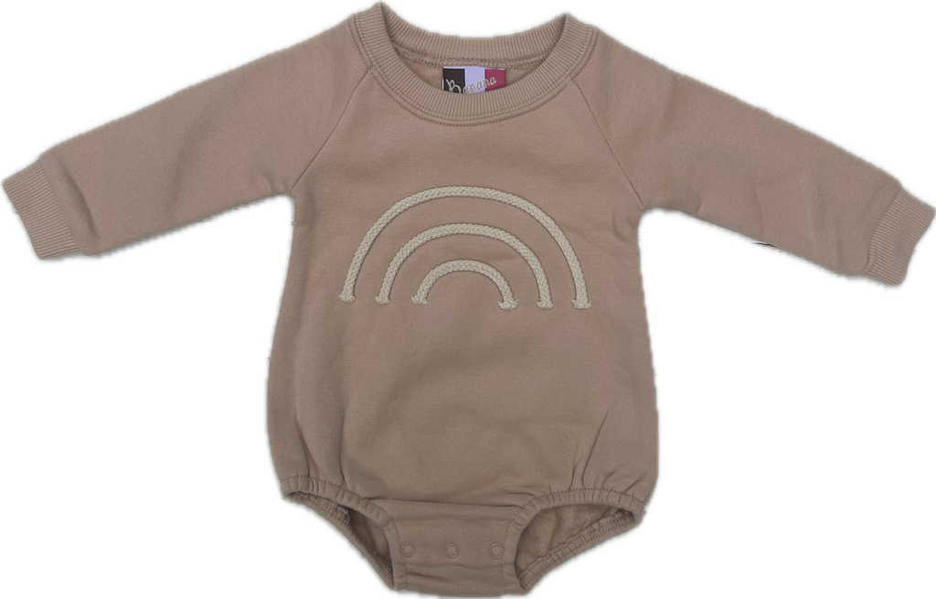 Girls Tan Rainbow Sweatshirt Bubble