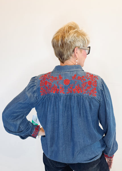 Nasrin Top in Independence Blue