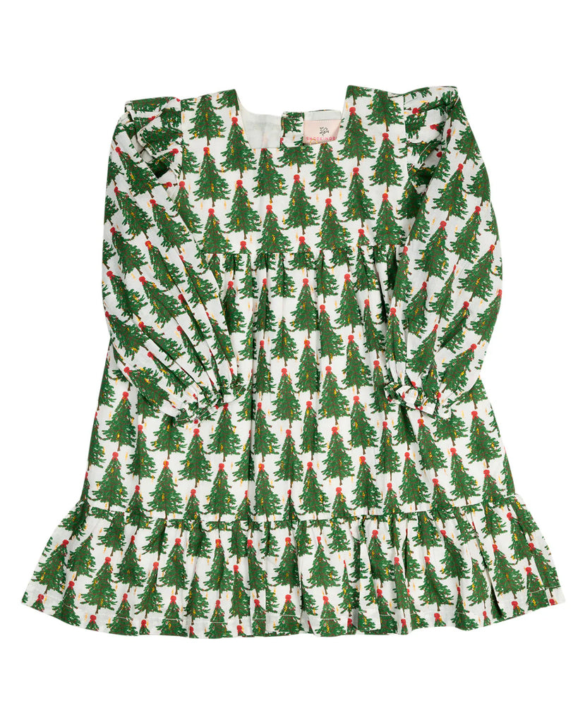 Girls Christmas Tree Print Dress