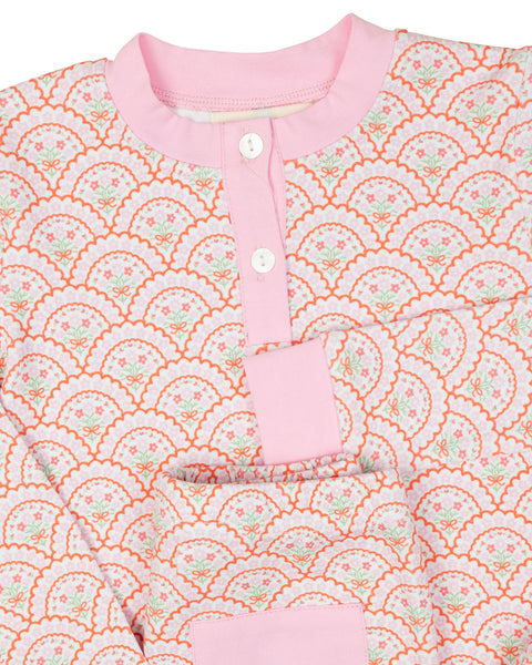 Floral Valentines Scallop Print Pajama Set