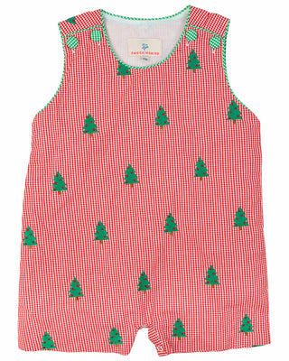 Christmas Tree Embroidered Shortall