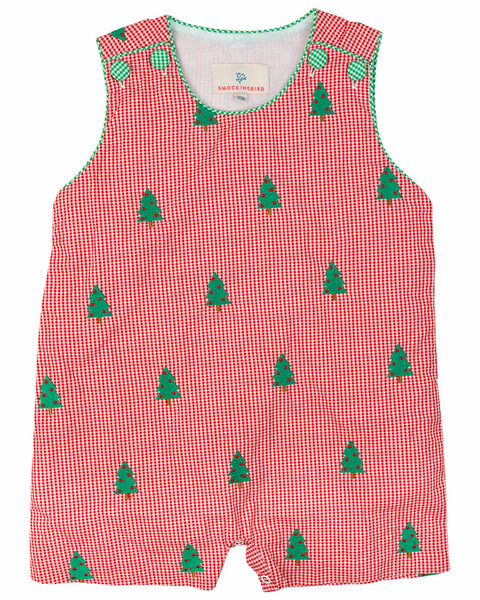 Christmas Tree Embroidered Shortall