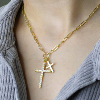 Double Cross Necklace
