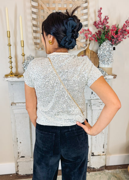 Holly Sequin Twist top