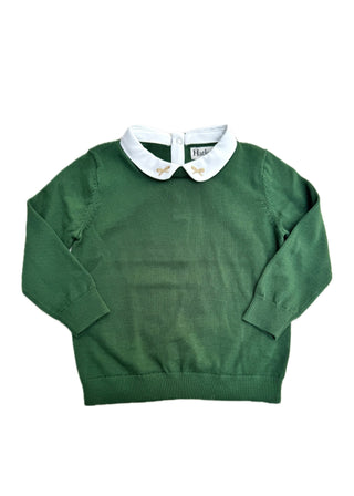 Edin Green Little Pea Sweater with Collar