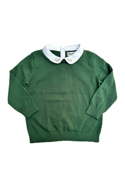Edin Green Little Pea Sweater with Collar