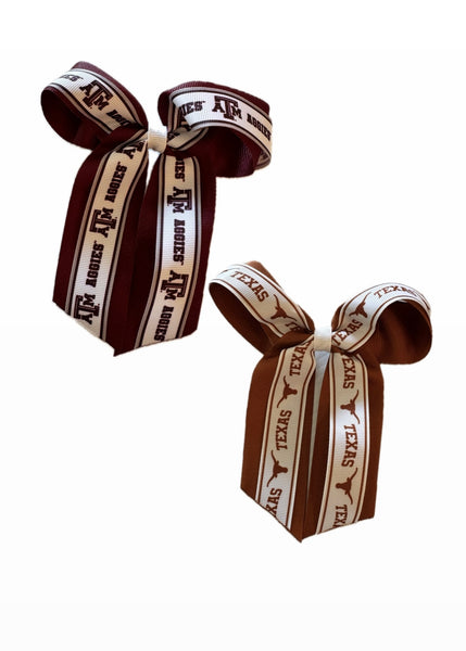 Medium Collegiate Logo Grosgrain Overlay Streamer Bow