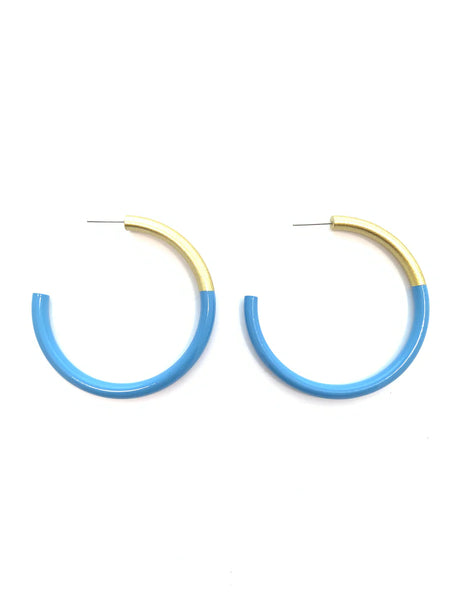 Liz Large Hoop Earrings Peri Blue