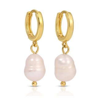 Pearl Huggie Earrings