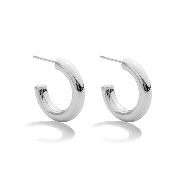 Small Thick Silver Hoops