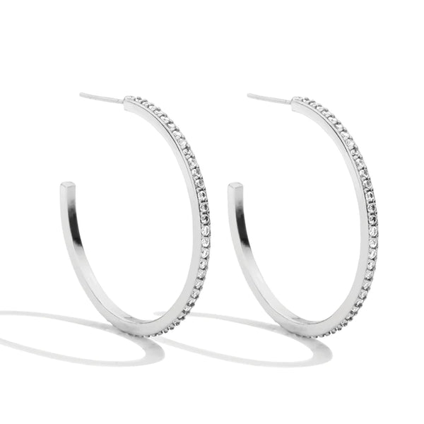 Silver Pave Hoop