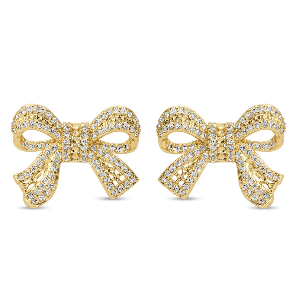 Large Pave Bow Studs