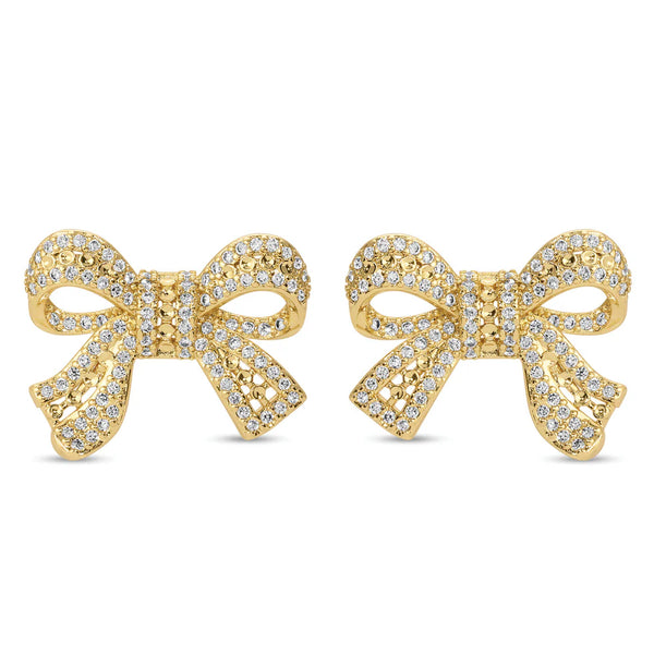 Large Pave Bow Studs