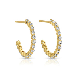 Delicate 2mm Cubic Zirconia Hoop Earrings