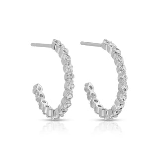 Delicate 2mm Cubic Zirconia Hoop Earrings