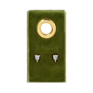 Teardrop CZ Studs on Velvet Gift Tag
