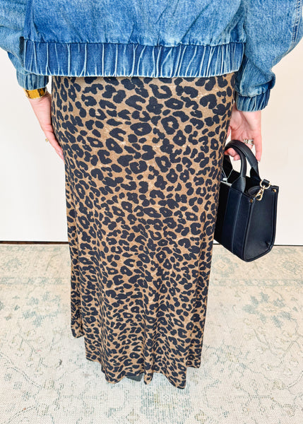 Jenna Leopard Knitted Skirt