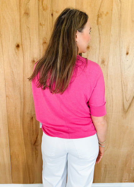 Anywhere Short Sleeve Top in Pink