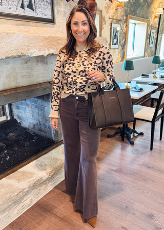 Gisela Cheeta Print Pullover Sweater