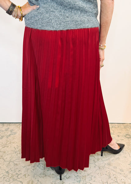 Townes Pleated Skirt - Red