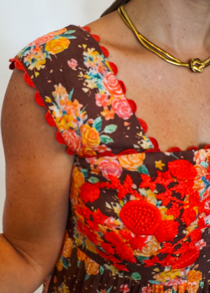 Rosa Brown Rose Dress