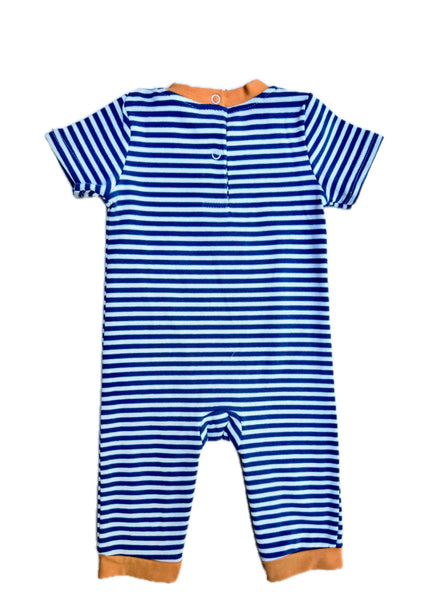 Striped Pumpkin Applique Romper