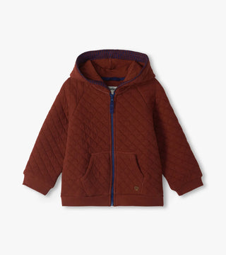 Madder Brown Quilted Hoodie