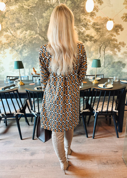 Flower Block Dress - Black