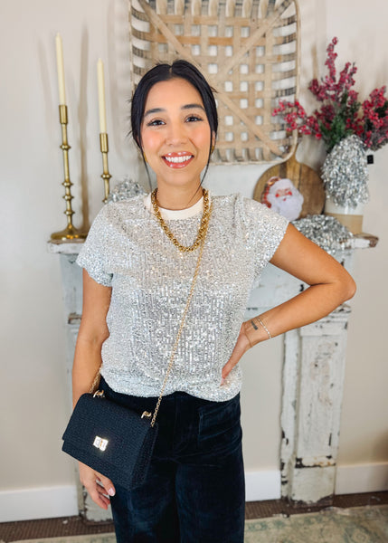 Holly Sequin Twist top