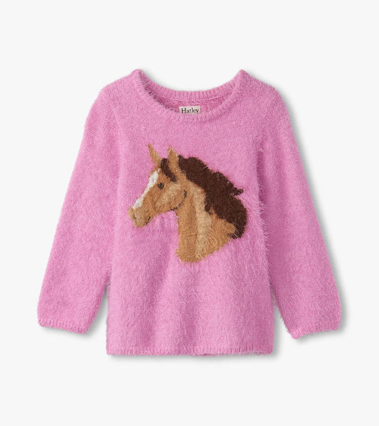 Fuchsia Pink Horse Furry Sweater