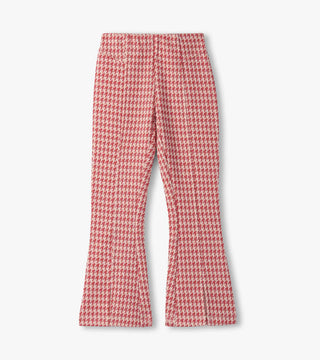 Red Chex Houndstooth Bell Bottom Pants