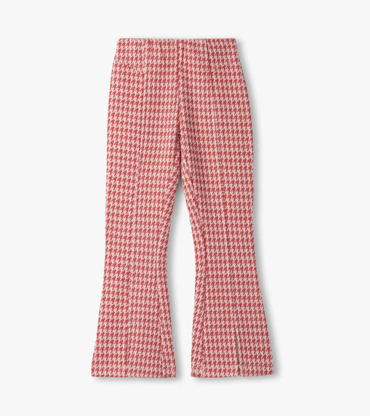 Red Chex Houndstooth Bell Bottom Pants