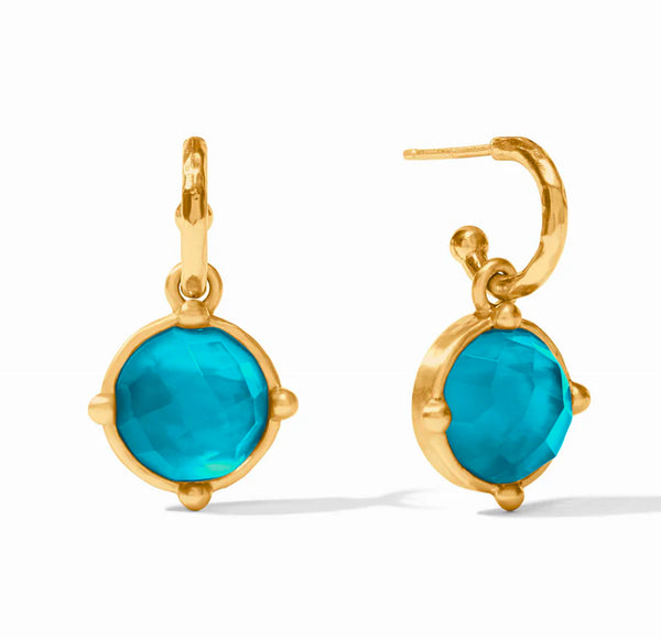 Honeybee Hoop & Charm Earring-Iridescent London Blue