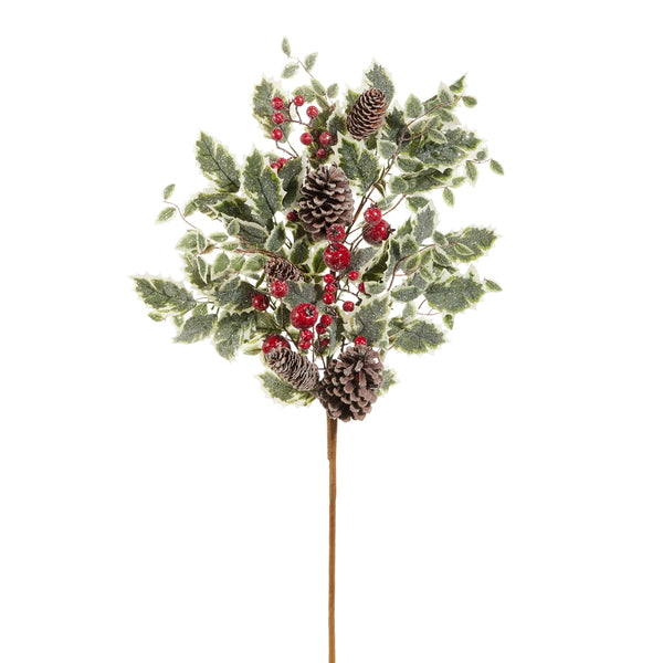 37" Iced Holly Spray