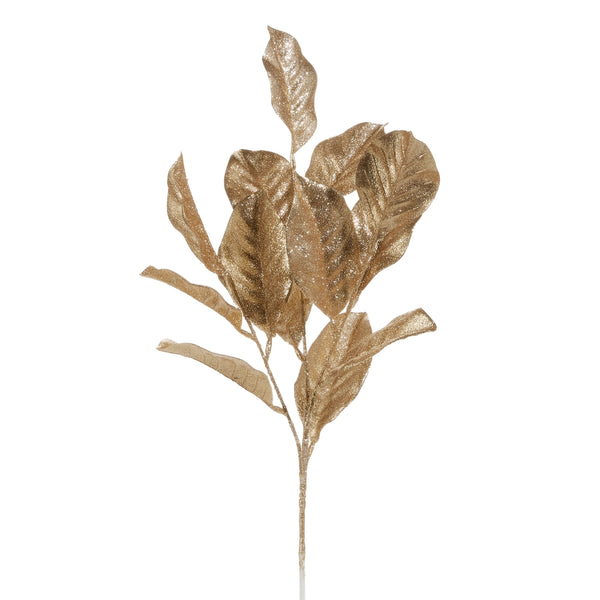 27" Champagne Gold Magnolia Leaf Spray