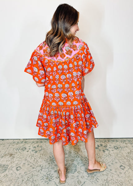 Elise Block Print Dress