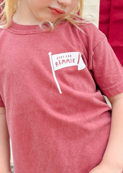 Root for Remmie Kids Tee-Crimson Red