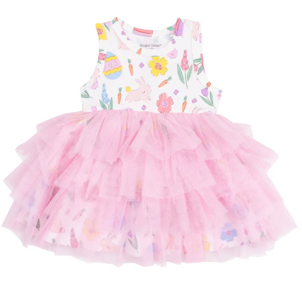 Easter Bunnies Twirly Tank Pink Tutu Dress