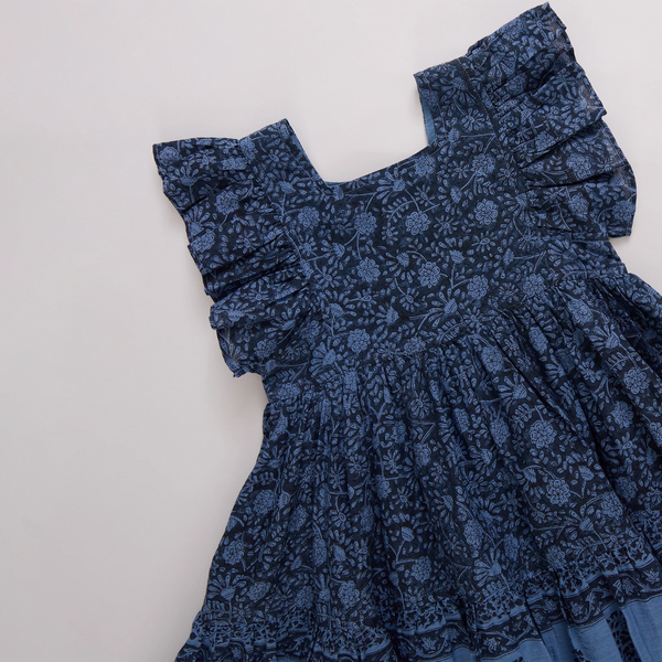 Elsie Dress in Stellar Blue Floral