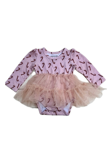 Candy Cane Tulle Bodysuit Dress