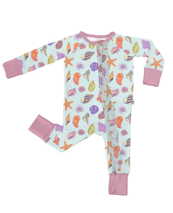 Seashells LS Zip Pajamas